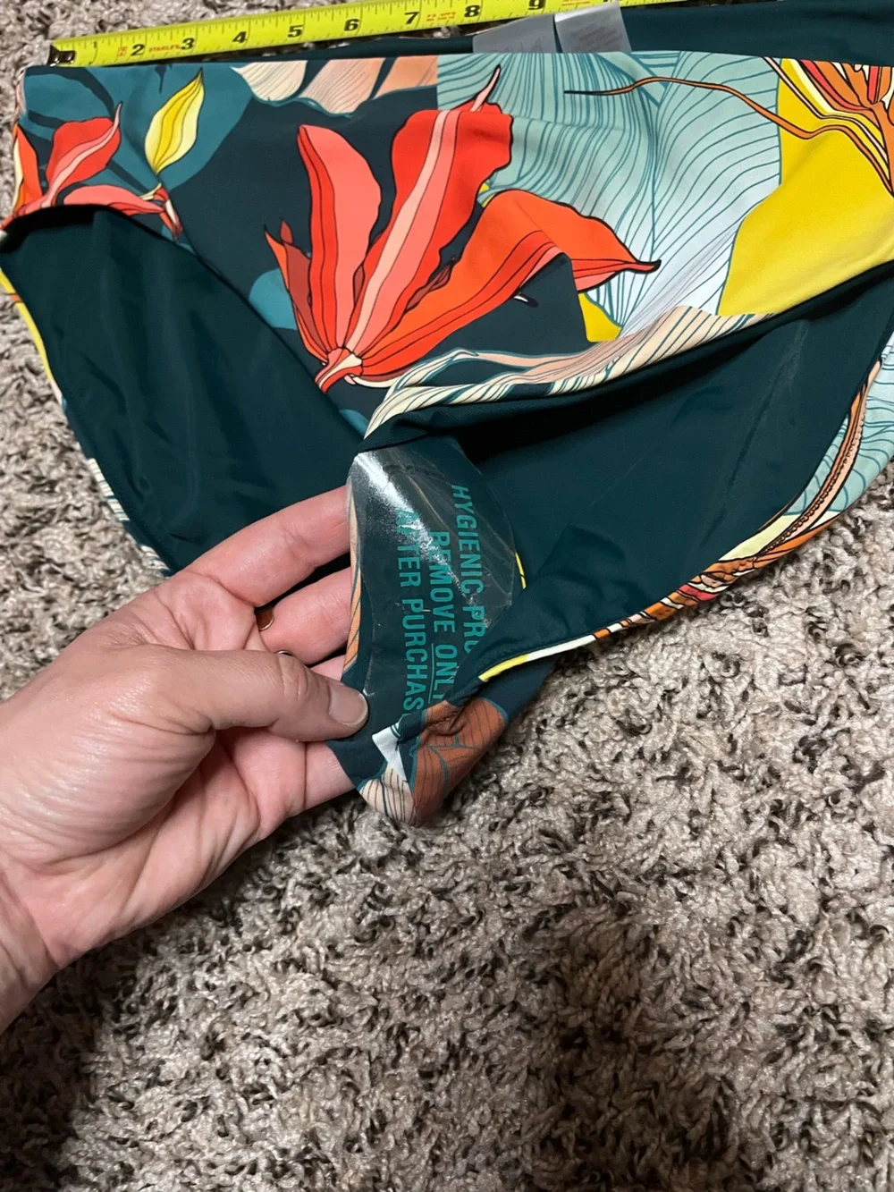 CALIA Women Tropical Floral Mid-Rise Bikini‎ Bottom Teal XL WSA15401PRTSP25